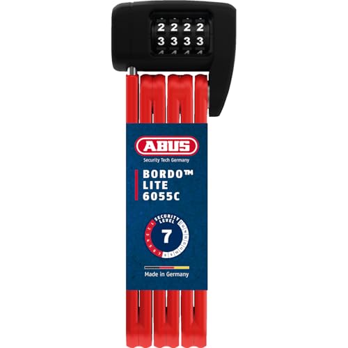 ABUS Faltschloss Bordo Lite 6055C SH - mit Halterung und Zahlencode - Extra-leichtes Zahlenschloss aus Spezialstahl - ABUS-Sicherheitslevel 7 - 85 cm