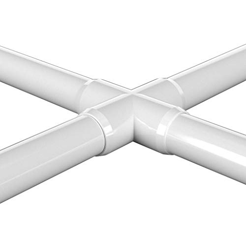 FORMUFIT F034CRX-WH-8 Cross PVC Fitting, Furniture Grade, 3/4" Size, White (Pack of 8)