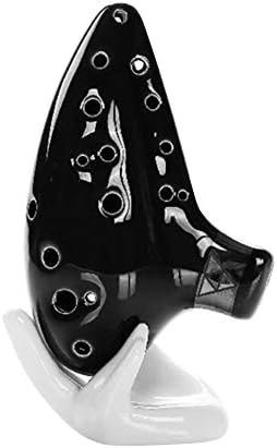Tulas Ocarina 12 Holes Zelda AC Key Ceramic Musical Instrument Gift Professional For Beginner (Black)