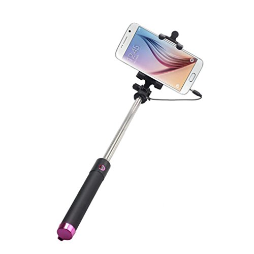 DZT1968 Luxury Extendable Handheld Fold Self-portrait Stick Holder Monopod (Hot Pink)