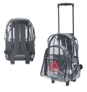 clear backpack with wheels