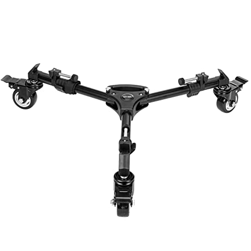 Cayer TD03 Tripod Photography Dolly, Tripod Wheels High Capacity 66lbs with 3 Inch Rubber Wheels, Adjustable Leg Mount Bag for Canon Nikon Sony DSLR Camcorder Photo Video Lighting Cameras