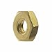 4-40 Machine Screw Hex Nuts, Solid Brass, Grade 360, Plain Finish, Quantity 100