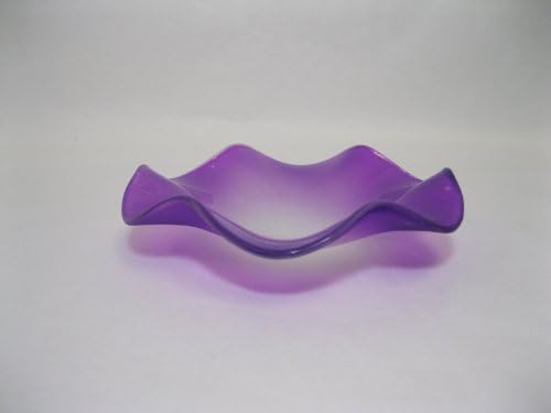 Variation Color 4.25" Wavy Replacement Glass Dish for Electric Oil Aromatherapy Burner/warmer (purple matte)