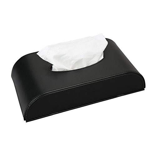 KINGFOM Rectangular Leather Facial Tissue Box Napkin Holder for Home Office, Car Automotive