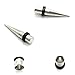AQUEENLY 1g Taper and Plugs 4 Piece Stainless Steel Ear Stretching Kit (1 Gauge-7mm)
