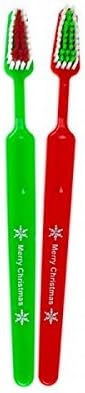 Bulk Holiday Toothbrushes Child - Festive Seasonal Design with 'Happy Holidays' - 72 Individually Wrapped Toothbrushes for a Joyful and Healthy Smile (Merry Xmas Adult)