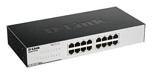 D-Link Go-Sw-16G Switch 16 Ports Gigabit 10/100/1000Mbps - Idéal Partage De Connexion Et Mise En Réseau Small/Home Office