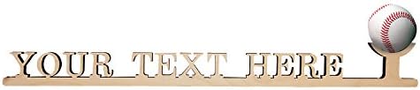 Arena Gifts Personalized Wooden Name Plate with Baseball Display Holder - Customize Your Own Name Plaque with Your Name, Jersey Number or Favorite Saying - Perfect Personalized Gift for Baseball Fan