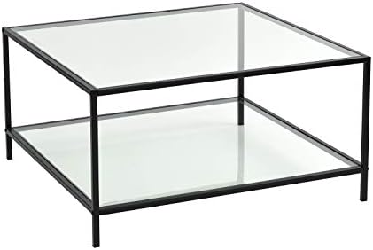 Furniturer Modern Lux Glass Coffee Table Tempered Glass Top Metal Frame Occasional Living Room Table With Storage Shelf Buy Online At Best Price In Uae Amazon Ae