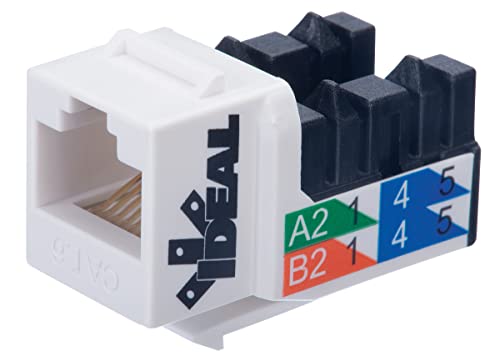 Ideal Electrical 89-761WH CAT6 Keystone Modular Jacks, White, 10 Modular Jack C…