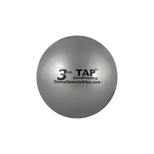 TAP Conditioning Mini-Medicine Ball | Used As a Replacement for Small Dumbbells | Used for Indoor Shot Put (Training Only) | Increase Grip Strength | Use for Slams, Tosses, and Throws (3lb, Silver)