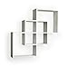 Danya B. FF6013W Decorative Contemporary Floating Intersecting Square Cube Wall Shelves-White