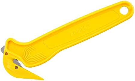 3/Pack Pacific Handy Cutter DFC364NSFY Food Safe Film Cutter, Cryovac Cutter, Stretch Wrap, Shrink Wrap Cutter, Banding Cutter, Carton Cutter, Box Cutter w/Tape Splitter, Disposable, Yellow