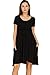 Annabelle Women's Comfy Short Sleeve Scoop Neck Empire Waist Mini Dresses with Pockets