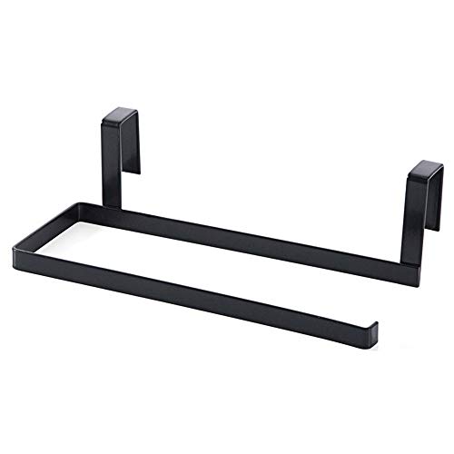 MOVEmen Multifunctional Creative Hook Rack Hanger Towel Rack Kitchen Tableware Drain Rack Bathroom Kitchen Corner Storage Rack Hook Up Hanging Door Hanger Paper Towel Holder (Black)