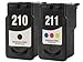 Remanufactured Ink Cartridge Replacement for Canon PG210 2974B001 CL211 2976B001 (1 Black 1 Color 2 Pack)