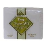 Tea Tree Oil Pure Vegetable Soap (2 4oz Bars) - No Animal By-Products - Cruelty Free - Not Tested On Animals