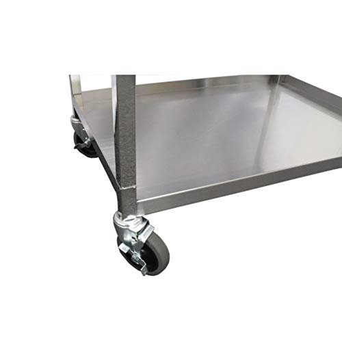 GSW Stainless Steel Solid 1-Inch Tubular Utility Cart with 5-Inch Swivel Casters, 15-1/2 by 26-1/2 by 34-Inch NSF Approved