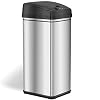 iTouchless 13 Gallon Automatic Trash Can with Odor-Absorbing Filter and Lid Lock, Power by Batteries (not included) or…