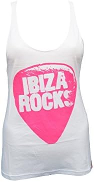 Ibiza Rocks: Plectrum Racerback Vest - White, XS - Extra Small