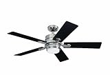 Emerson Ceiling Fans CF880BS Amhurst Indoor Ceiling Fan with Light And Wall Control, 54-Inch Blades, Modern Ceiling Fans in Brushed Steel Finish