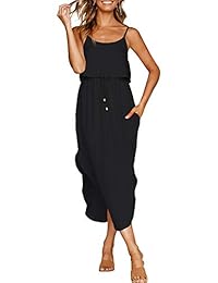 ZJCT - Vestido de verano para mujer, ajustable, sin mangas, estilo casual, con tirantes