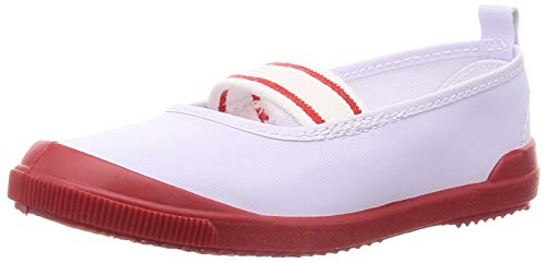 [ムーンスター] 上履き 日本製 ビニール バレー キッズ シロ/レッド 23.0 cm 2E商品画像