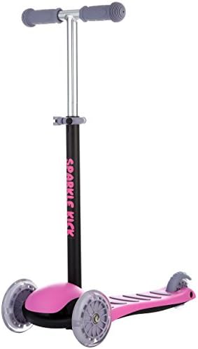 BEKILOLE Sparkle Kick Scooter for Kids | 3 Wheels LED | Adjustable T-bar | Anti-Slip | Lean to Steer | +2 Years