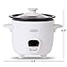 Dash Mini Rice Cooker Steamer with Removable Nonstick Pot, Keep Warm Function & Recipe Guide, 2 cups, for Soups, Stews, Grains & Oatmeal - White