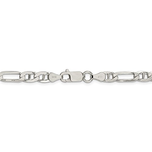 925 Sterling Silver 5.5mm Figaro Anchor Chain 22 Inch - Thumbnail 3