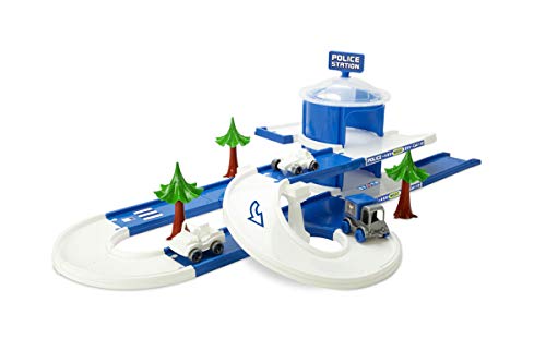 Wader 53520 - Play Tracks City Polizeistation auf zwei Ebenen mit drei Fahrzeugen und 3,8 m Spielstraße, ab 12 Monaten, ideal als Geschenk für kreatives Spielen – Bild 2