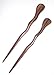 JWL (2) Rosewood Spiral 6 Inch Hair Sticks Shawl Pins Picks Pics Pins Forks - Hawaiian Style