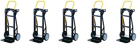 Harper Trucks Lightweight 400 lb Capacity Glass Filled Nylon Plastic Convertible Hand Truck and Dolly (5-(Pack))