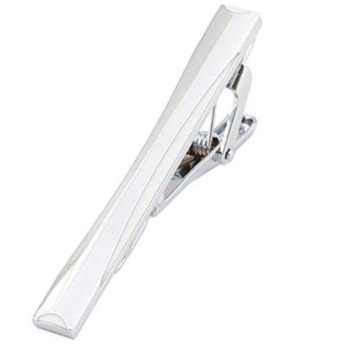 GWD Mens Tie Bar Clip 2.1 Inch, Silver-Tone, Black, Gray (G Style) - Thumbnail 4