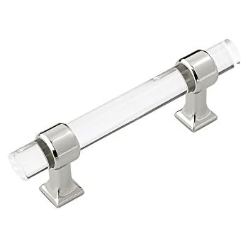 Hickory Hardware HH075857-CA14 Crystal Palace Collection Pull 3 Inch Center, Center to Center, Crysacrylic with Polished Nickel