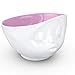 FIFTYEIGHT PRODUCTS TASSEN Porcelain Bowl, Kissing Face Edition, 16 oz. White Outside, Berry Color Inside