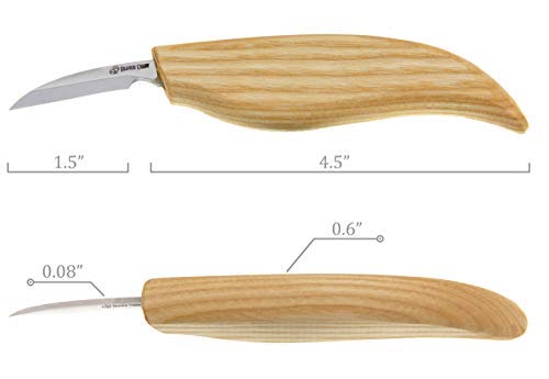 BeaverCraft, Wood chip carving detail knife for fine wood cutting and thin detailing The best knife for small whittling and fine cuts C7