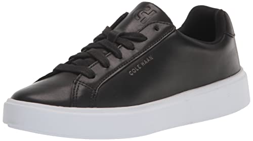 Cole Haan Women’s Grand Crosscourt Daily Sneaker, Black/White, 5.5
