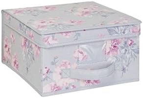 Laura Ashley Beatrice Pink/Grey Medium Non-woven Storage Box