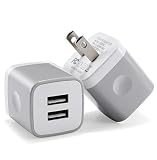 USB Charger, WITPRO 2-Pack 2.1A Dual USB Wall Charging Block Plug Power Adapter Compatible with Phone Xs/XR/X/8/7/6S Plus/5S/4S, Samsung, LG, Moto, Android More (Grey)