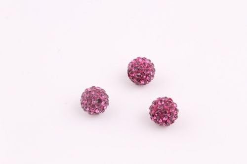 10pcs Crystal 10MM beads FOR Pave Disco Balls Fuchsia color