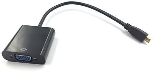 Handaes 1080P Micro HDMI Male to VGA Female with Video Cable Converter Adapter for PC HDTV Laptop projector (Black)