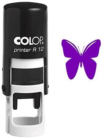 Printtoo Butterfly Self Inking Mini Rubber Stamp Colop Round Decorative Teachers Stamps 12mm