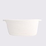 Storage Basket 16.14''x7.87''x11.02'' Approved by the FDA for Nurseries/Babies/Kids and Home ,Cotton Rope Nesting Bins Handmade Box with Handles for Household Kids Toy Chest