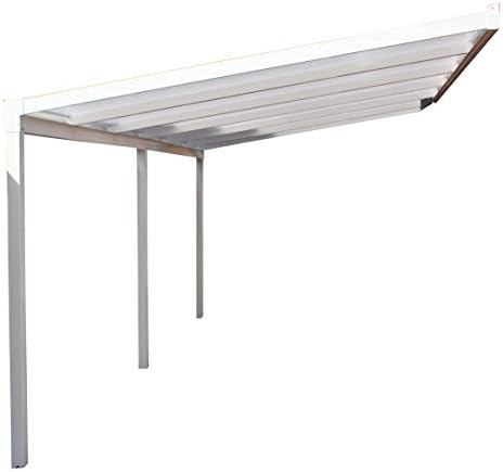 KC Kit Canopy / Polycarbonate DIY Carport/Veranda or Patio cover Size: 3.0m wide x 4.0m projection (Opal, Anthracite Grey RAL7016)