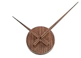 TiiM Simple Elegant Glossy Aluminum Wall Clock, Oak