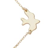SENFAI Simple Delicate Gold bird Dove Necklace for lady(18")