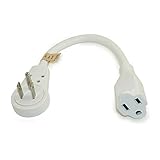 2 pack - 6 Inch White Extension Cord with Flat Rotating Plug