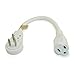 2 pack - 6 Inch White Extension Cord with Flat Rotating Plug
